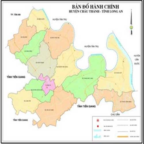Bản đồ hành chính huyện Châu Thành tỉnh Long An
