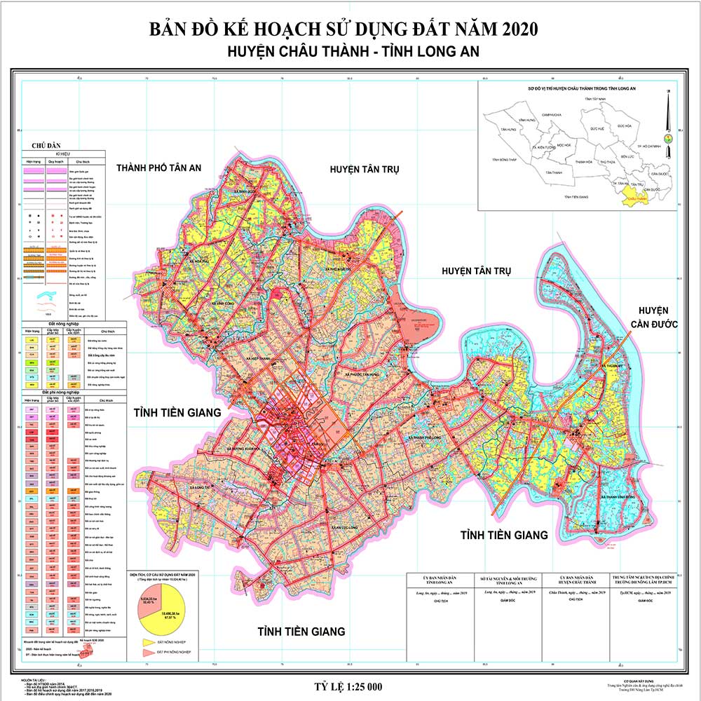 Bản đồ kế hoạch sử dụng đất 2020 huyện Châu Thành Long An